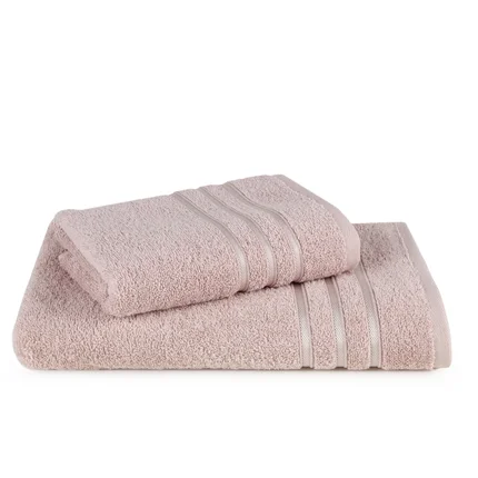 Komplet ręczników LOCA z bordiurą z tkanymi paskami Komplet ręczników LOCA z bordiurą z tkanymi paskami - 37 x 25 x 10 cm