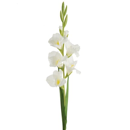 MIECZYK kwiat sztuczny dekoracyjny z płatkami z jedwabistej tkaniny 85 cm kremowy
