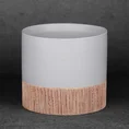 Osłonka ceramiczna na donicę MILI 2 dwukolorowa - ∅ 13 x 11 cm - popielaty 1