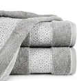 Ręcznik bawełniany z geometrycznym wzorem - 70 x 140 cm - srebrny 1