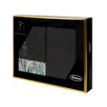 EWA MINGE Komplet ręczników ALES w eleganckim opakowaniu, idealne na prezent! - 2 szt. 50 x 90 cm - czarny 1