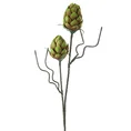 KARCZOCH DWUKWIATOWY - Sztuczny kwiat dekoracyjny z pianki foamirian - 93 cm - zielony 1