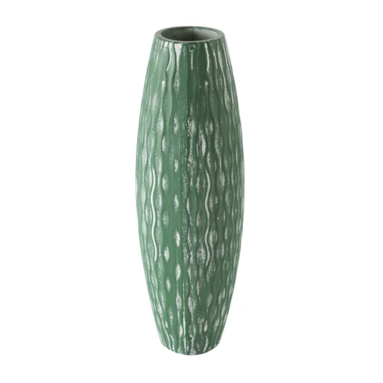Dekoracyjny wazon AGATA - ∅ 13 cm, wysokość 40 cm - zielony