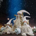 Figurka świąteczna DOLL aniołek w zimowym stroju z miękkich tkanin - 20 x 16 x 70 cm - beżowy 2