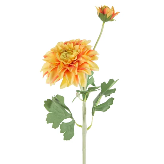 DALIA kwiat sztuczny dekoracyjny z płatkami z jedwabistej tkaniny - ∅ 12 x 57 cm - żółty