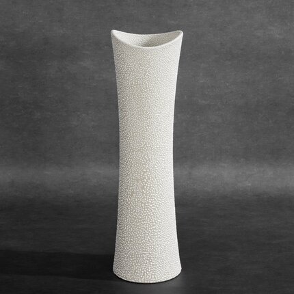 Zdjęcia - Figurka / świecznik Wazon ceramiczny RISO z efektem rosy 11 x 7 x 40 cm kremowy