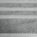 Ręcznik z żakardową bordiurą w pasy - 50 x 90 cm - stalowy 2