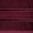 EUROFIRANY PREMIUM Ręcznik MIRO w kolorze bordowym, z włókien bambusowych z żakardową bordiurą zdobioną lśniącymi paskami - 70 x 140 cm - bordowy 2