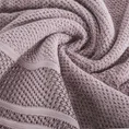 Ręcznik bawełniany SUZANA o ryżowej strukturze z żakardową bordiurą - 70 x 140 cm - pudrowy róż 5