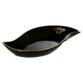 Patera ceramiczna w kształcie łódki z nadrukiem złotej pszczoły - 36 x 18 x 5 cm - czarny 3