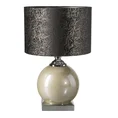 Lampa stołowa ALINE na kulistej podstawie z abażurem z welwetu w marmurkowy wzorek - ∅ 38 x 58 cm - czarny 3