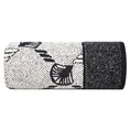 Ręcznik DORIAN melanżowy z geometrycznym wzorem z motywem wachlarzy - 70 x 140 cm - czarny 3