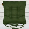 ADORE dwustronna welurowa poduszka siedziskowa na krzesło z czterema pikowaniami, gramatura 195 g/m2 - 40 x 40 x 8 cm - zielony 1