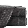Ręcznik z bordiurą podkreśloną groszkami z błyszczącą lureksową nicią - 70 x 140 cm - czarny 1
