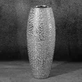Wazon ceramiczny RISO z drobnym błyszczącym wzorem - ∅ 12 x 30 cm - srebrny 1