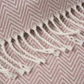 TERRA COLLECTION Koc AVINION Koc w jodełkę  zakończony frędzlami z tkaniny z przewagą bawełny - 180 x 220 cm - różowy 7