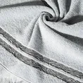 Ręcznik z frędzlami i żakardową bordiurą z błyszczącą nicią - 50 x 90 cm - popielaty 5