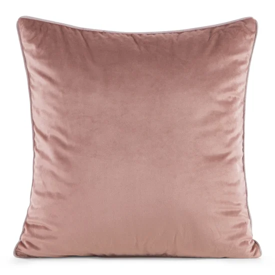 Poszewka GAJA 2 z welwetu o delikatnym połysku z ozdobną lamówką - 60 x 60 cm - ciemnoróżowy
