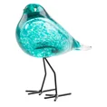 Ptaszek - ręcznie wykonana figurka dekoracyjna ze szkła artystycznego - 18 x 8 x 17 cm - turkusowy 1