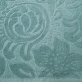 Welurowy ręcznik zdobiony na całej powierzchni żakardowym kwiatowo-ornamentowym wzorem - 50 x 90 cm - miętowy 2