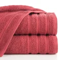 Ręcznik VITO z bawełny podkreślony żakardowymi paskami - 50 x 90 cm - ceglasty 1