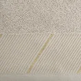 Ręcznik z szenilową bordiurą w błyszczące ukośne paski - 30 x 50 cm - beżowy 2