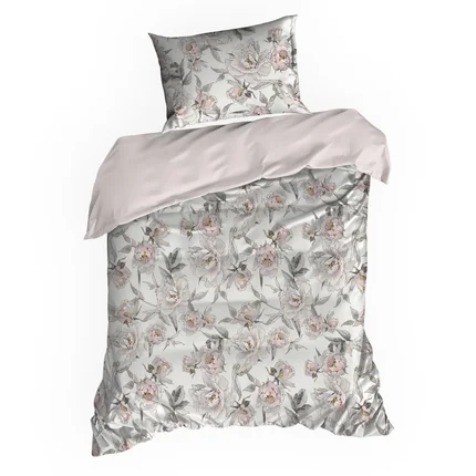 DESIGN 91 Komplet pościeli LEA 04 z satynowym splotem i nowoczesnym wzorem kwitnących peonii DESIGN 91 Komplet pościeli LEA 04 z satynowym splotem i nowoczesnym wzorem kwitnących peonii - 140 x 200 cm