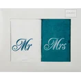 Komplet ręczników z haftem Mrs&Mr w kartonowym opakowaniu -  - biały 1
