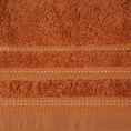 EUROFIRANY CLASSIC Ręcznik POLA z żakardową bordiurą zdobioną stebnowaniem - 30 x 50 cm - pomarańczowy 2