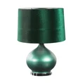 Lampa stołowa MELIKA na podstawie łączącej perłowe szkło i metal z welwetowym abażurem - ∅ 35 x 51 cm - ciemnozielony 3