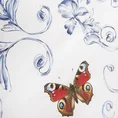 Wodoodporny bieżnik MARIKA z bawełny hiszpańskiej z roślinnym ornamentem i motylami - 40 x 140 cm - kremowy 2
