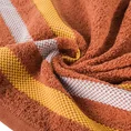 EUROFIRANY CLASSIC Ręcznik bawełniany GRACJA z ozdobną bordiurą w pasy - 70 x 140 cm - pomarańczowy 5