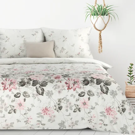DESIGN 91 Komplet pościeli LEA 05 z satynowym splotem i nadrukiem kwiatowym DESIGN 91 Komplet pościeli LEA 05 z satynowym splotem i nadrukiem kwiatowym - 220 x 200 cm