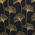 Zasłona zaciemniająca ze złotym nadrukiem z liśćmi miłorzębu - 135 x 250 cm - czarny 10