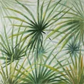 Obraz PAPIRUS ręcznie malowany na płótnie - 80 x 80 cm - zielony 1