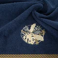 Ręcznik  PALMS bawełniany z haftowaną bordiurą w egzotyczne liście - 50 x 90 cm - granatowy 5