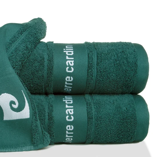 PIERRE CARDIN Ręcznik NEL w kolorze turkusowym, z żakardową bordiurą - 30 x 50 cm - turkusowy