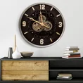 Dekoracyjny zegar ścienny w stylu industrialnym z ruchomymi kołami zębatymi - 60 x 8 x 60 cm - srebrny 2