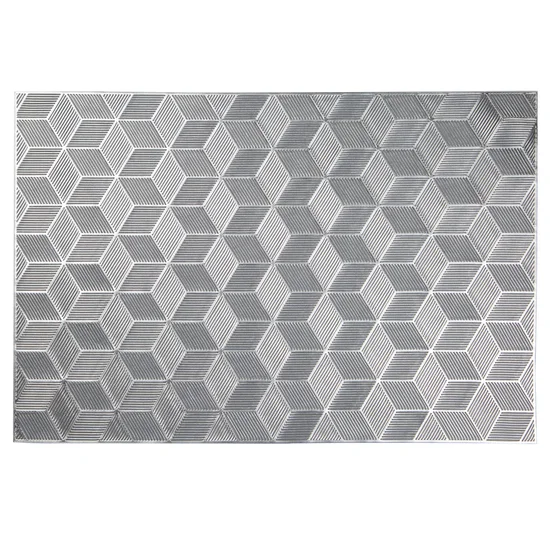 Podkładka z tworzywa z geometrycznym wzorem - 30 x 45 cm - srebrny