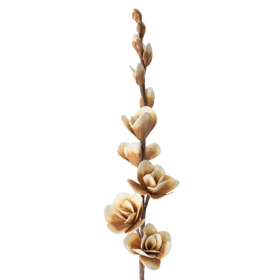 MAGNOLIA - sztuczny kwiat dekoracyjny z pianki foamirian - ∅ 12 x 104 cm - jasnobrązowy