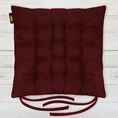 ADORE dwustronna welurowa poduszka siedziskowa na krzesło z szesnastoma pikowaniami, gramatura 195 g/m2 - 40 x 40 x 6 cm - bordowy 1