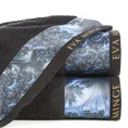 EWA MINGE Ręcznik AISHA  z bordiurą zdobioną designerskim nadrukiem - 50 x 90 cm - czarny 1