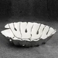 Patera ceramiczna MORISA w kształcie liścia monstery wykończona srebrnymi akcentami - 24 x 31 x 8 cm - biały 1