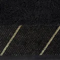 Ręcznik z szenilową bordiurą w błyszczące ukośne paski - 70 x 140 cm - czarny 2