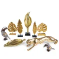 Egzotyczny kwiat figurka ceramiczna złota - 14 x 10 x 45 cm - złoty 3