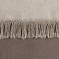 Koc DUO dwukolorowy bawełniano-akrylowy  z frędzlami, dwustronny - 220 x 240 cm - brązowy 3