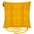 ADORE dwustronna welurowa poduszka siedziskowa na krzesło z dziewięcioma pikowaniami, gramatura 195 g/m2 - 40 x 40 x 6 cm - musztardowy 2