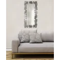 Lustro w dekoracyjnej mozaikowej ramie z lustrzanych elementów - 58 x 2 x 116 cm - srebrny 1