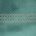 DIVA LINE Zasłona z welwetu zdobiona pasem geometrycznego wzoru z drobnych jasnozłotych dżetów - 140 x 250 cm - zielony 7