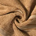 EUROFIRANY PREMIUM Ręcznik MILA  z włókien bambusowych z  bordiurą tkaną w ozdobne pasy 3D - 50 x 90 cm - brązowy 6